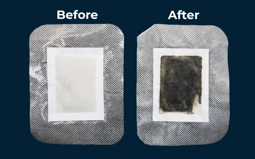 Xitox Foot Pads before and after